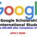100,000 Google Scholarships 2020 for International Students