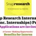 Applications Invited for Snap Research Internship (Snap Inc. Internships)