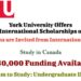 York University Offers President’s International Scholarship of Excellence in Canada
