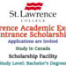 St. Lawrence Academic Excellence Entrance Scholarship Program to Study in Canada