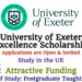 University of Exeter Global Excellence Scholarships for Postgraduate Taught (Masters) with Attractive Funding
