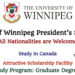 University of Winnipeg President’s Scholarship for World Leaders for International Students in Canada