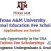 Texas A&M University International Education Fee Scholarship in the USA