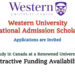 Western University International Admission Scholarships in Canada (Attractive Funding)