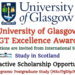 The University of Glasgow PGT Excellence Awards in Scotland