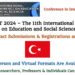 SOCIOINT 2024 – The 11th International Conference on Education and Social Sciences in Turkey