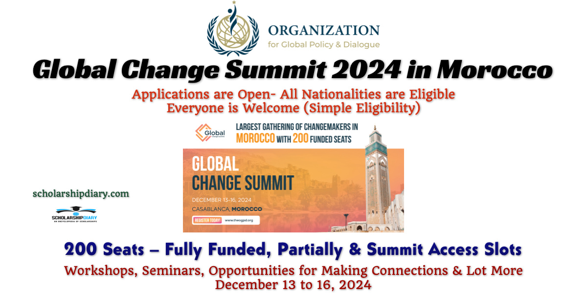 Global Change Summit 2024 in Morocco (200 Fully & Partial Slots)