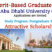 Merit-Based Graduate Scholarship at Abu Dhabi University in the UAE for Postgraduate Studies