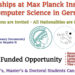 Internships at Max Planck Institutes in Computer Science in Germany (Fully Funded)